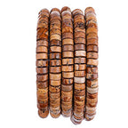 BEADIA Natural Brown Picture Jasper Spacer Beads Caps Loose Semi Gemstone for Beading Jewelry Making 6mmx3mm 38cm - color: Brown Picture Jasper, size: Round 6mm x 3mm
