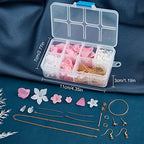SUNNYCLUE 1 Box DIY 10Pairs Acrylic Flower Charms Petal Charms Earrings Making Kit Pink Flower Pendants Faceted Glass Beads Imitation Pearl Beads Post Earring Findings Ear Hooks Adult Women - color: Diy 10 Pairs Acrylic Flower Pink Earrings