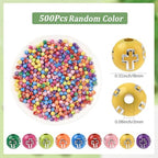 1 Box About 500Pcs Round Cross Beads Acrylic Cross Bead Bulk Small 8MM Plastic Plating Colorful Ball Western Crucifix Spacers for Jewelry Making Findings Bracelets Necklace Beginner Adults - color: Colorful