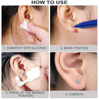 4 Pack Ear Piercing Gun Kit, Disposable Ear Piercing Gun with Silver Earring Studs Safety Ear Piercing Gun Kit Tool - size: 4mm