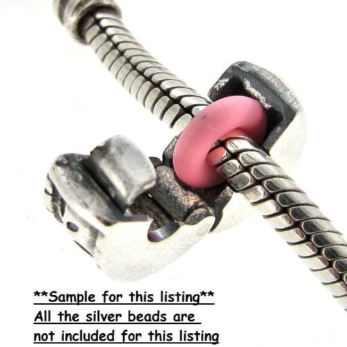 White Round Silicone Rubber Stopper Bead for European Charm Bracelets/Clips Bundle
