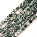 6mm Faceted Natural Green Spot Stone Beads Coin Disc Gemstone Spacer Beads for Jewelry Making DIY Bracelet Necklace - color: Green Spot