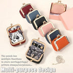 Zivyes Mini Jewelry Box Travel Small Coin Purse Organizer Case Genuine Leather Tiny Size (Green) - color: Green-Tiny