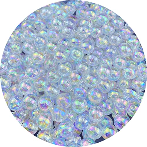 300 Pcs 10mm Acrylic Round Beads AB Colors Round Spacer Beads for Earring Bracelet Necklace Key Chains Jewelry DIY Craft Making(Clear AB) - color: Clear AB, size: 10mm