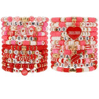 Twinfree Bohemia Beaded Bracelet for Women, Polymer Clay Stretch Bracelets - color: color 48