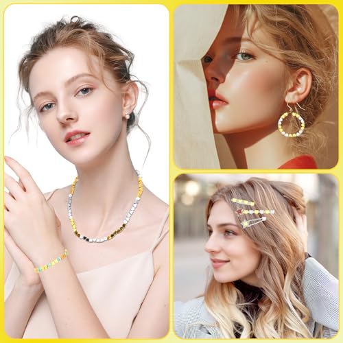 Augshy 700Pcs Silver Gold Heart Beads, Heart Spacer Beads for Bracelets Jewelry Bracelet Making Birthday Party Necklace Friendship DIY Crafts - style: Gold Silver Heart Style