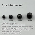 850pcs Acrylic Round Faceted Beads 6mm 8mm 10mm 12mm Faceted Round Spacer Beads for Bracelets Necklace Earring DIY Jewelry Making Craft(Black) - color: Black