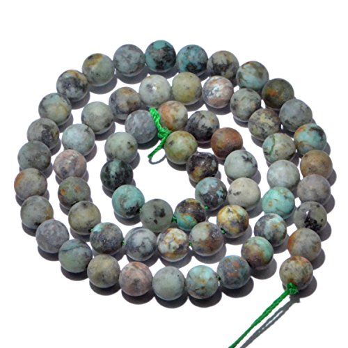 AD Beads Beautiful Natural Matte Gemstone Round Spacer Loose Beads 4-12mm (6mm, 05 Matte African Turquoise) - color: 05 Matte African Turquoise, size: 6mm