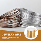 PATIKIL 24 Guage/ 0.5 mm 171 Feet Jewelry Craft Wire, Copper Beading Wires with Plier for Beading Jewelry Making Supplies Earrings Bracelets Accessories Sculpture Gardening, Rose Gold - size: 171 feet x 24 Guage