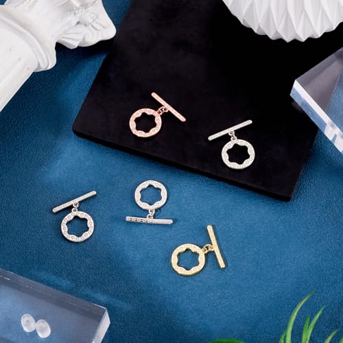 Round Toggle Clasps OT Toggle Jewelry Clasps T-Bar Bracelet Closure Clasp Fastener IQ End Connectors for DIY Necklace Bracelet Jewelry Making 5 Sets - color: 5 Colors-OT