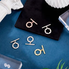 Round Toggle Clasps OT Toggle Jewelry Clasps T-Bar Bracelet Closure Clasp Fastener IQ End Connectors for DIY Necklace Bracelet Jewelry Making 5 Sets - color: 5 Colors-OT