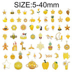 30pcs Mixed Enamel Charms Pendants for Jewelry Making Bulk lot Necklace Earrings Bracelet Craft Findings - color: Yellow