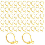 60PCS Gold Leverback Earring Hooks, Stainless Steel Open Loop Leverback Hoops, Leverbacks French Earring Hooks for Making Dangle Earrings, Smooth to Open & Close (Gold) - color: Gold