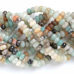 76pcs 5x8mm Natural Stone Flower Amazonite Rondelle Spacer Loose Beads Abacus Disk Stone Round Loose Gemstone Beads for Jewelry Making DIY Bracelet Necklace - color: Amazonite, size: 5x8mm Abacus Disk