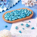 105Pcs Synthetic Turquoise Teardrop Beads Top Drilled Water Drop Stone Beads Dyed Drop Gemstone Spacer Beads for DIY Necklace Bracelet Earring Jewelry Making - color: Dark Turquoise # Teardrop