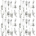 Sailanzi 60pcs Ancient Silver Tool Series Wrench, Screwdriver, Hammer Jewelry Making DIY Keychain Earrings Pendant Various Design Charms for Jewelry Making Bracelets Necklace(SN604) - color: SN604