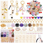 TOHONGADON 907 Pcs Lip Gloss Charms, Keychain Making Kit, Bag Charm Kit with 5 Kinds of Crystal Stones, 343 Charms, 24 Keychain Clips, Key Ring Jewelry Plier, Extender Chain for DIY Crafting - color: 907 Pcs Keychain