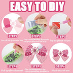 BEUNITONE Bow Diamond Art Earring Kit for Making Earrings - 12Pcs DIY Crystal Bow Shape Sequin Art Craft, Wearable Jewelry Making for Adults Women, Drop Dangle Earring Handmade Gifts for Birthdays - style: Bow