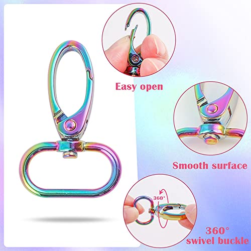 PECMER 30 Pcs Rainbow Purse Hardware for Bag Making Swivel Hooks 1 Inch D Rings for Purse Strap Dog Collar Handbags Buckles Replacement Belt Making Supplies 25mm 10 Set Colorful(30 pcs Rainbow) - color: 30 Pcs Rainbow