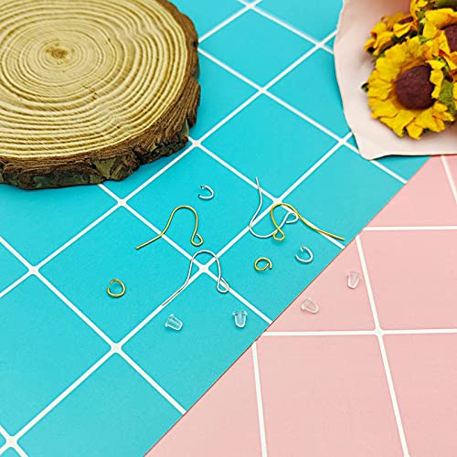 1800Pcs Earring Hooks for Jewelry Making Kit,Hypoallergenic Ear Wires Fish Hooks with Jump Rings and Earring Backs,Earring Findings French Earring Hooks for DIY Earrings Making Supplies(Silver,Gold) - color: 1800Pcs Gold,Silver
