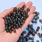 PIPITREE 500 PCS Acrylic Beads 8mm Rainbow Round Bead for Pens Bulk Acrylic Beads for Keychains Beadable Pens DIY Crafts Bracelets Necklace Jewelry Making Plastic Colorful Bead (Red-Blue) - color: Red-Blue