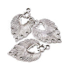 Mega Pet 10pcs Tibetan Silver Leaf Chandelier Component Links Charm Pendant Connectors with 5 Holes for Multi Layers Dangle Earring Bracelet Necklace Jewelry Making - color: Antique Silver, Leaf