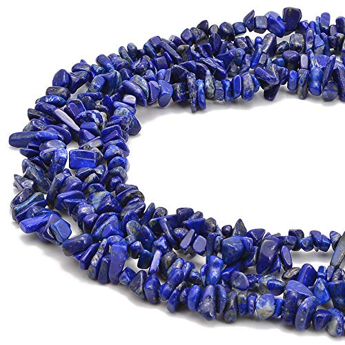 5-8mm Natral Healing Gemstone Waist Bracelets Necklace Kit Irregular Stone DIY Crafts Design Jewelry Making 1 Strand per Bag Approxi 34 inch (Blue Lapis Lazuli Chips) - color: Blue Lapis Lazuli Chips