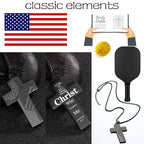Sport Necklace for Men Pickleball Necklace Stainless Steel Cross Pendant Gifts for Men Pickleball Fans Bible Verse - style: 4:13