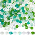 SUNNYCLUE 1 Box 400Pcs 8 Colors Glass Seed Beads Green Glass Beads Bulk 6mm Flat Rondelle Transparent Glossy Loose Spacers for Crafts DIY Bracelets Necklaces Phone Chain Jewelry Making Supplies Adult - color: Green, Transparent, White