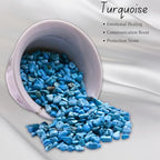 Amazing Gemstone Turquoise Pre Drilled Crystal Crushed Chips Beads for Bracelets Making, DIY Handmade Natural Healing Crystals (25 Inch Strand) - color: Turquoise