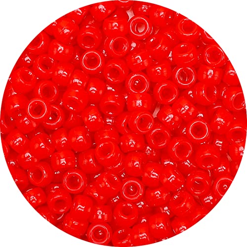 Iooleem Pony Beads(1000pcs Red Pony Beads), Beads for Jewelry Making, Crafts, Beading Supplies, Arts & Crafts Materials for Jewelry Making. - color: Red, size: Medium Pack