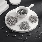 180 Pieces Ball Post Earring Stud with 200 Pieces Butterfly Back Earrings with Loop for DIY Jewelry Making Findings, 4 mm 5 mm 6 mm(Sliver) - color: Sliver