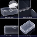 SATINIOR 12 Pack Clear Plastic Beads Storage Containers Box with Hinged Lid for Beads and More (3.54 x 2.36 x 1.26 Inch) - size: 3.54 x 2.36 x 1.26 Inch