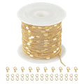 Kyutong 32.8 Feet Gold Plated Jewelry Making Chain on Spool Thin Flat Curb Chains Solid Stainless Steel Jewelry Chain for Necklace DIY with Jewelry Accessories - color: Flat Curb Gold