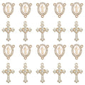 Jiali Q 20 Piece Set Rhinestone Cross Connectors and Pendants for Jewelry Making (Gold St.Benedict) - color: GOLD St.Benedict