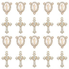 Jiali Q 20 Piece Set Rhinestone Cross Connectors and Pendants for Jewelry Making (Gold St.Benedict) - color: GOLD St.Benedict