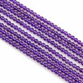 MJDCB 225pcs Natural Small Stone Beads 3mm Amethyst Round Smooth Loose Gemstone Bead for Jewelry Making Bracelets Earrings Necklaces Accessories - color: Amethyst