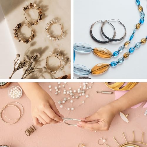 96PCS Hoop Earrings Finding, Round Hypoallergenic Earring Hoops, Stainless Steel Open Beading Hoop, for Women's Jewelry Making, DIY Earrings Crafts, 6 Sizes