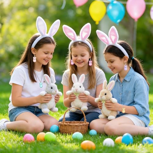 Augshy 64 Pcs Easter Bunnies Charms Resin Rabbit Beads Rabbits Ornament Pendant for Easter DIY Craft Bracelet Necklace Jewelry Making - style: Easter Style