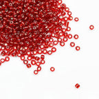 Transparent Red with Silver Lined Beads Size 6/0 Crafts Glass Seed Beads 4mm for Jewelry Making (Total About 100g About 1200pcs) - color: Transparent Red with Silver Lined, size: 4mm