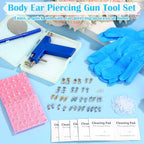 Ear Piercing Gun with Piercing Tools Kit, Professional Ear Nose Piercing Gun Machine with Stainless Steel Piercing Studs, Crystal Earrings Set for At Home Salon Earlobe Cartilage Helix Tragus Piercing - color: Blue Gun with Ear Studs