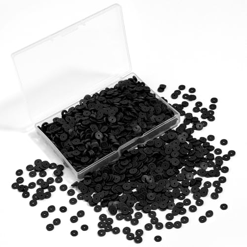 Black Polymer Clay Beads, 6mm Heishi Bead for Jewelry Bracelets Necklace Making 1000PCS - color: Black