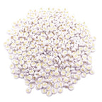 500PCS 4x7mm Acrylic Letter Beads F for Friendship Bracelets Jewelry Making, White Round Flat Acrylic with Golden Alphabet Beads for DIY Crafts Bracelets Necklaces Key Chains Phone Lanyard - color: F(Golden on White)