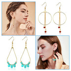 360 Pcs Beading Hoop Set for Jewelry Making, with Teardrop Round Hoops, Open Jump Rings, Earring Hooks and Backs, DIY Craft Supplies - color: 360Pcs-K Gold