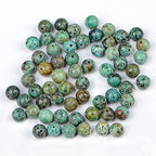 100pcs Natural Crystal Beads Stone Gemstone Round Energy Healing Loose Beads with Stretch Cord for Jewelry Making Bracelets Anklets (African Turquoise, 10MM)