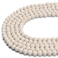 Natural Gemstone Loose Beads Smooth Round Approxi 15 inch DIY Bracelet Necklace for Jewelry Making (6mm, White Lava) - color: White Lava, size: 6mm