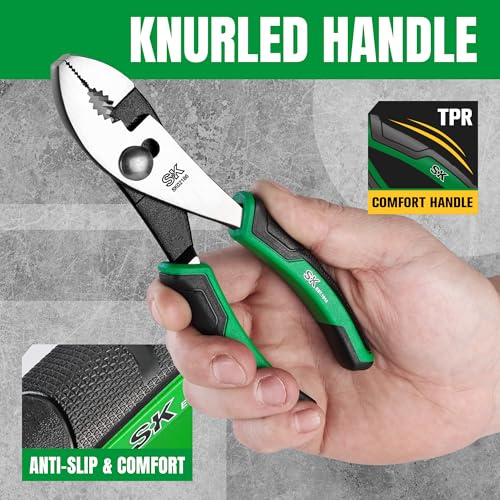 SK 6-Inch Slip Joint Pliers, High Carbon Steel, Ergonomic Anti-slip Handle for Comfortable Grip - style: 6-Inch Slip Joint Pliers