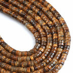150pcs 2x4mm Natural Yellow Tiger Eye Stone Tube Shape Beads Loose Flat Round Cylinder Flat Spacer Stone Beads for Bracelet Earrings Jewelry Making - color: Yellow Tiger Eye Stone, size: 2x4mm Tube shape