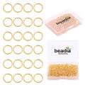 BEADIA 18K Gold Plated Jump Rings Non Tarnish 7mm 300pcs for Jewelry Making Findings - color: Gold, size: 0.7x7mm