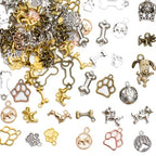 stino 100 Gram Metal Charms for Jewelry Making, Silver & Gold Plated, Bulk Pack for Bracelets, Necklaces, Crafts - color: Dog Mixed Color